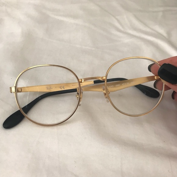 ray ban gold round eyeglasses